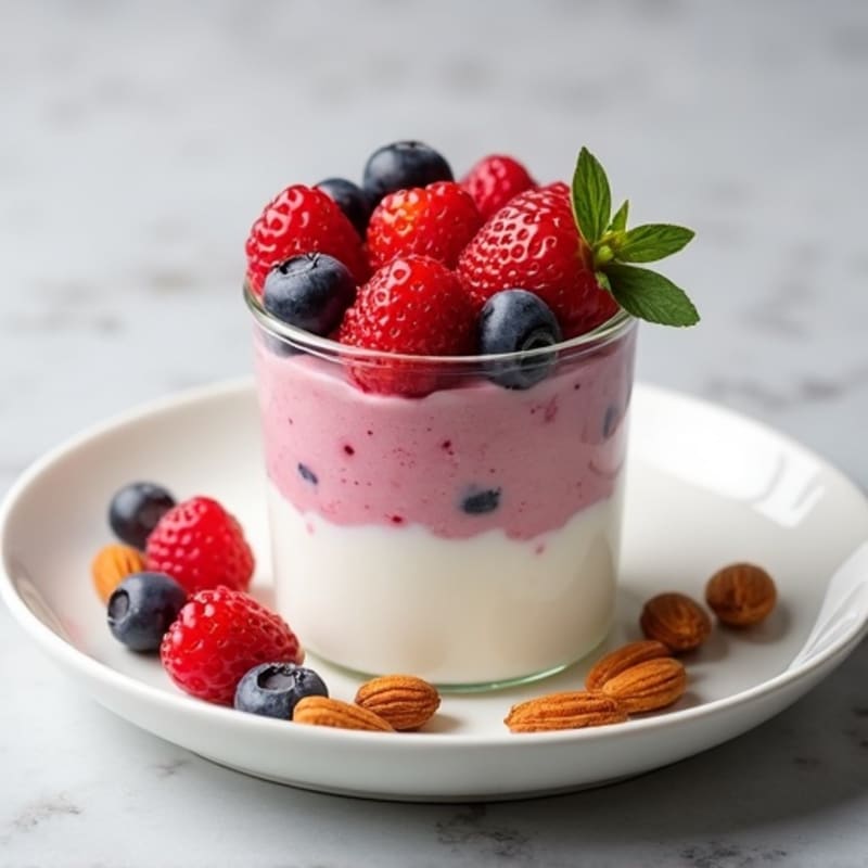 Greek Yogurt Protein Parfait with Berries and Almonds