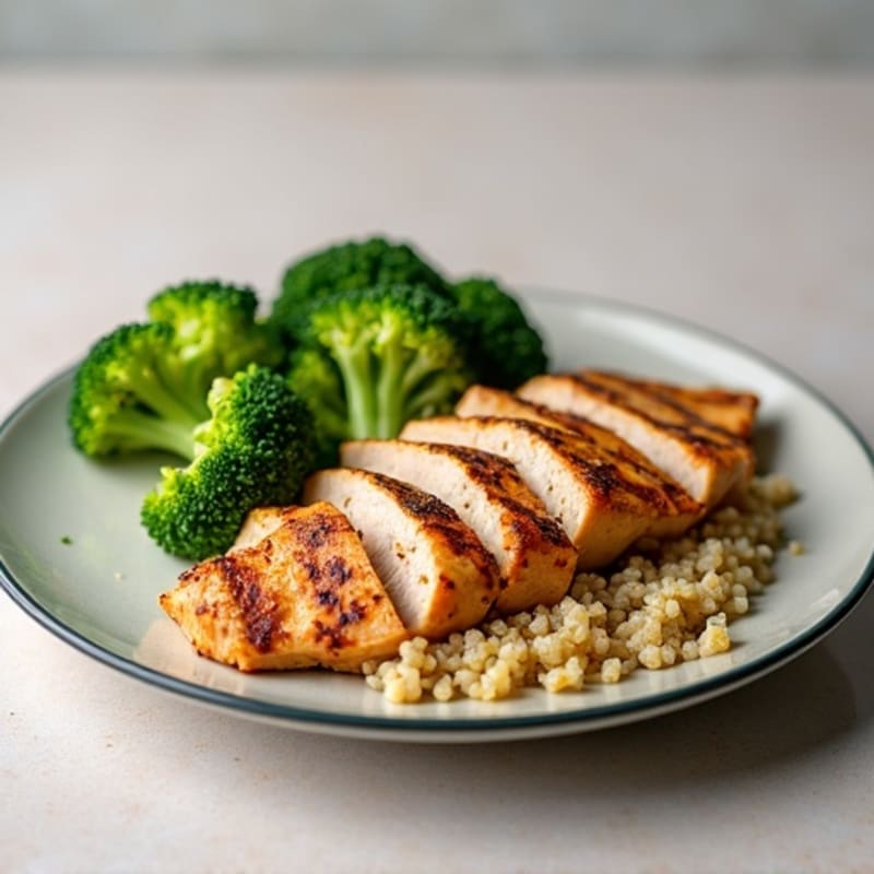 Grilled Turkey Breast with Quinoa and Steamed Broccoli