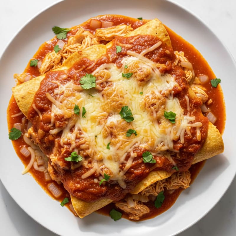 Chicken Enchiladas with Red Chili Sauce