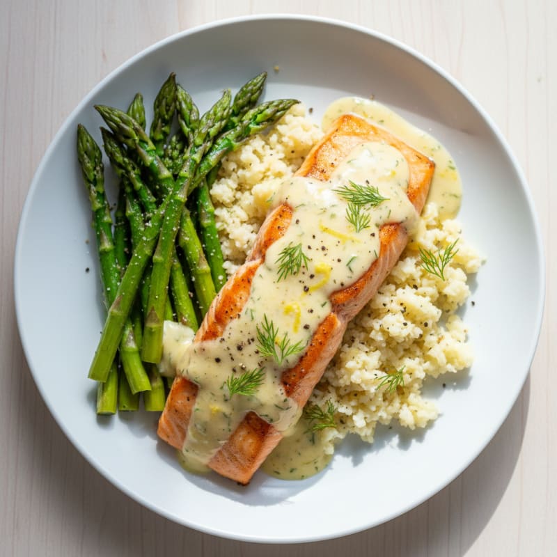 Pan-Seared Salmon with Lemon-Dill Sauce