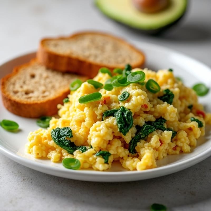 Scrambled Egg Whites with Spinach and Turkey Sausage