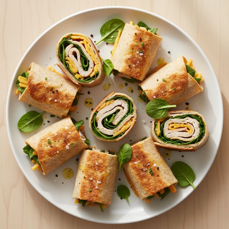 Crispy Golden Turkey and Cheese Roll-Ups
