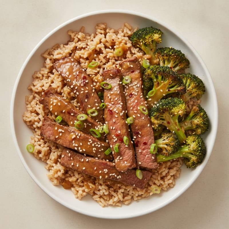 Sesame Beef and Broccoli Rice Bowl