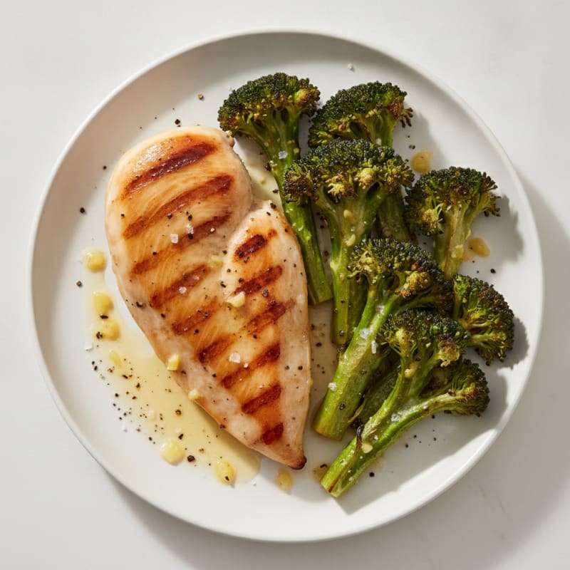 Grilled Chicken Breast with Roasted Broccoli
