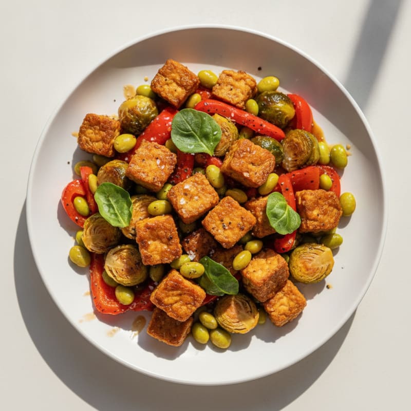 Maple-Glazed Tempeh and Roasted Vegetables