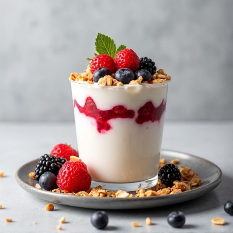 Creamy Greek Yogurt Parfait with Mixed Berries and Almonds