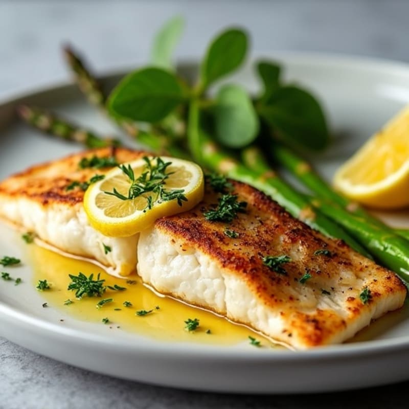 Herb-Crusted Pan Seared Red Snapper with Lemon Butter Sauce