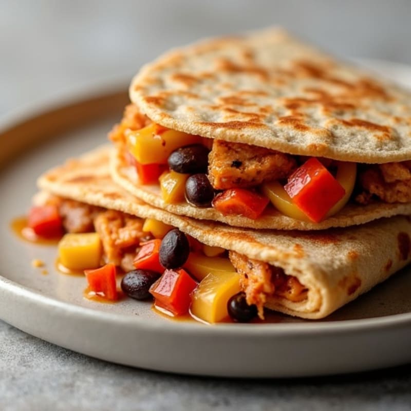 Smoky BBQ Chicken and Black Bean Quesadilla