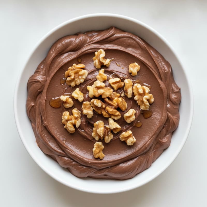 Chocolate Protein Pudding with Toasted Walnuts