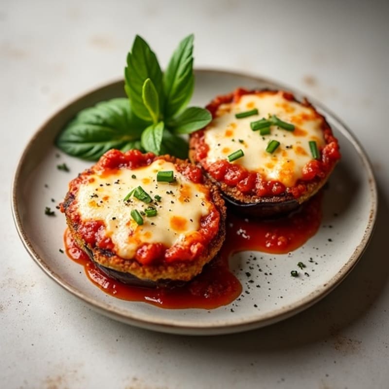 Healthy Crispy Baked Eggplant Parmesan