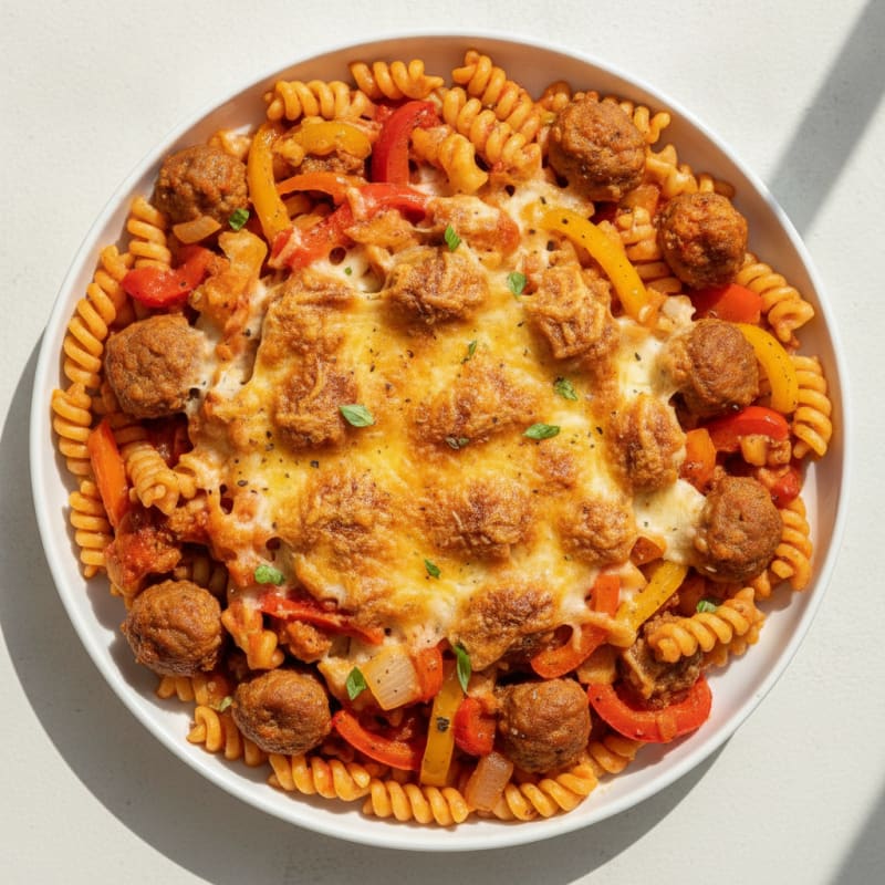 Sausage and Peppers Pasta Bake