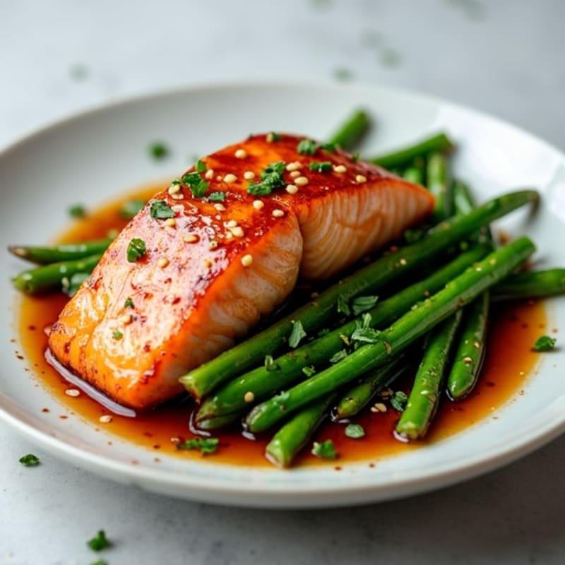 Teriyaki Glazed Salmon with Roasted Green Beans
