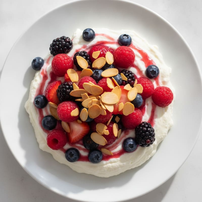 Silky Greek Yogurt Protein Mousse with Mixed Berries