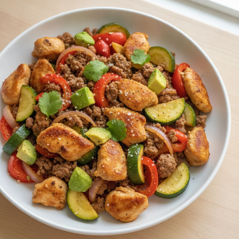 Zesty Chicken and Beef Harvest Skillet