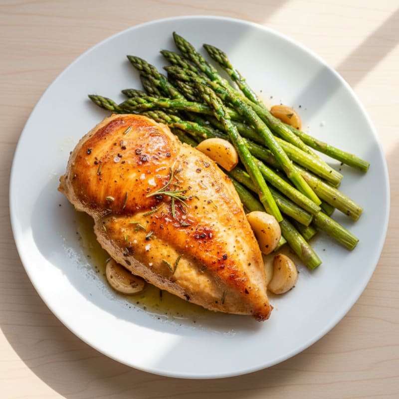 Lemon Herb Roasted Chicken with Asparagus