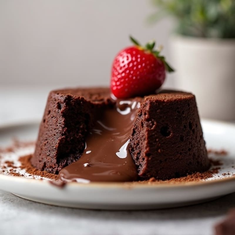 Dark Chocolate Protein Molten Cake