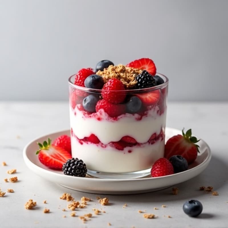 Greek Yogurt Protein Parfait with Mixed Berries