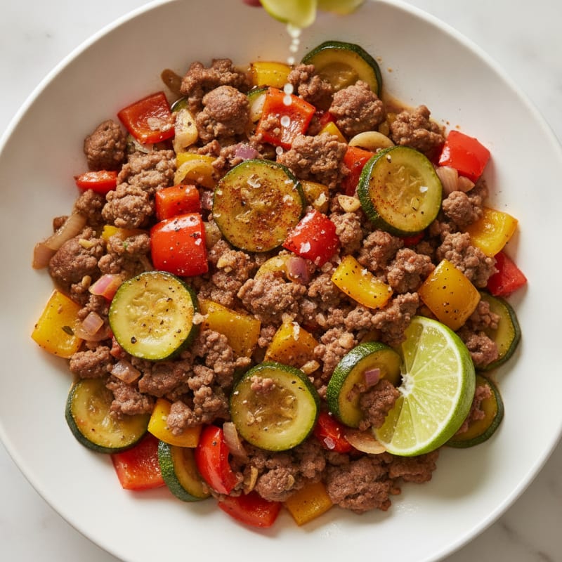 Zesty Ground Beef and Summer Vegetable Skillet