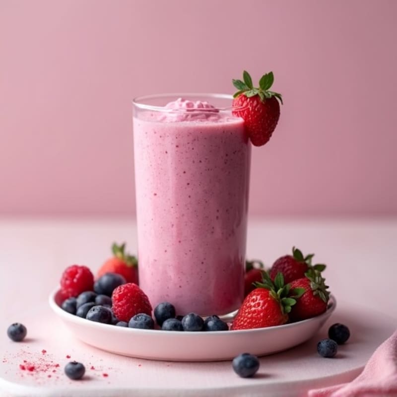 Creamy Berry Protein Smoothie with Goat Milk