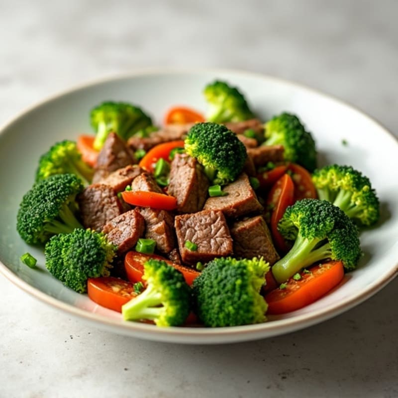 Garlic Ginger Beef and Crispy Broccoli Stir-Fry