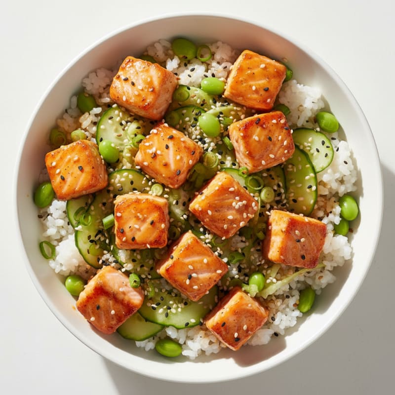 Zesty Salmon Sushi Rice Bowl