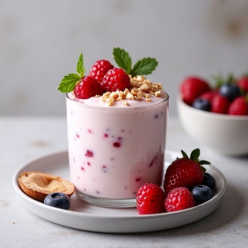 Greek Yogurt Protein Mousse with Mixed Berries