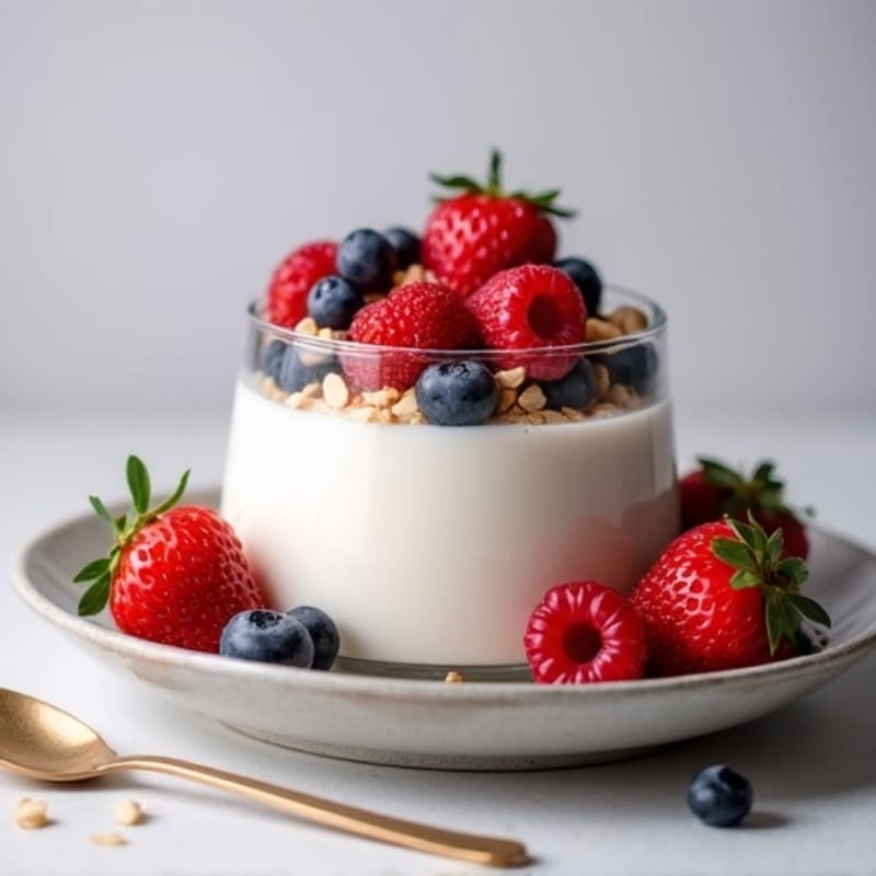 Greek Yogurt Protein Mousse with Mixed Berries