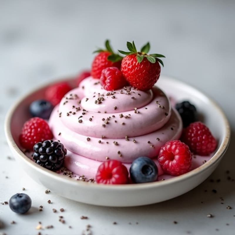 Silky Greek Yogurt Protein Mousse with Mixed Berries