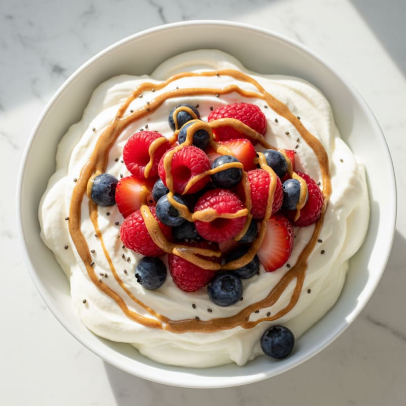 Silky Greek Yogurt Protein Mousse with Berries