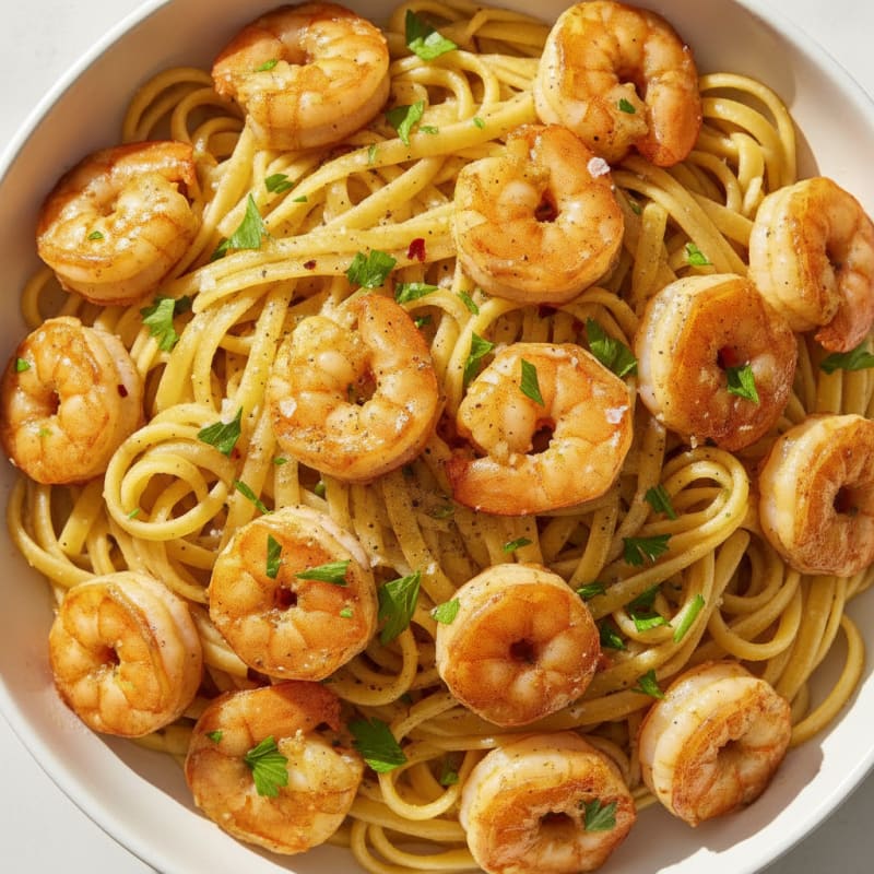 Garlic Butter Shrimp Scampi with Linguine