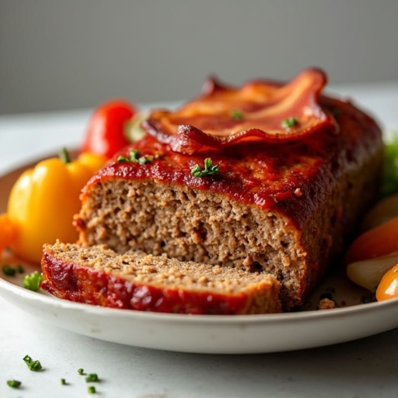 Healthy BBQ Bacon Meatloaf