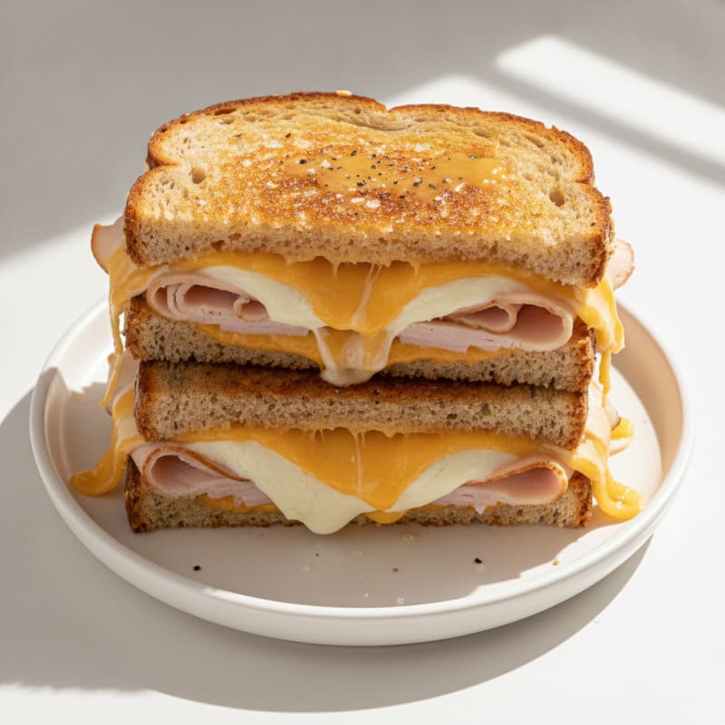 Triple-Decker Grilled Cheese Sandwich