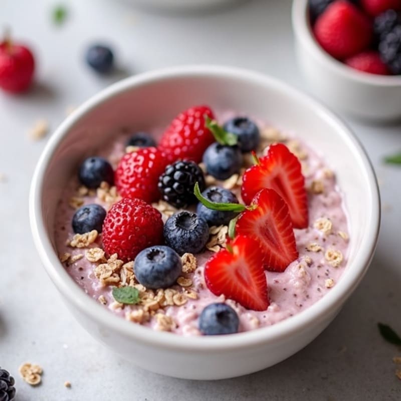 Creamy Berry Chia Overnight Oats