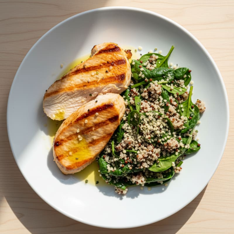 Grilled Turkey Breast with Spinach Quinoa Salad