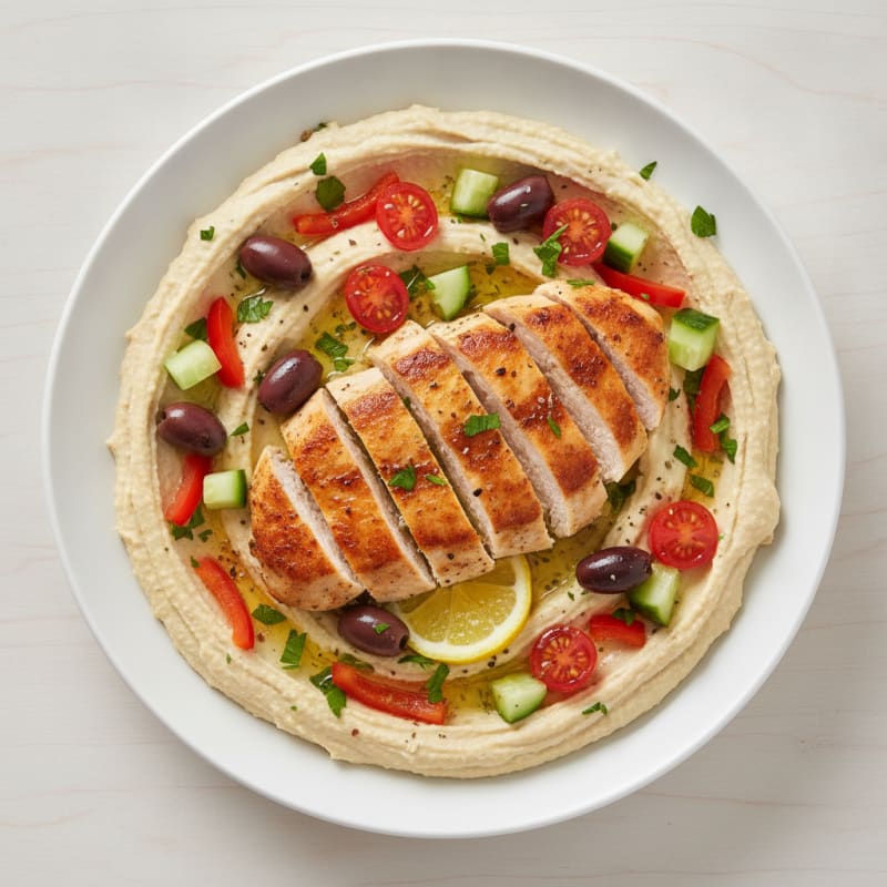 Hummus Platter with Herb-Marinated Chicken