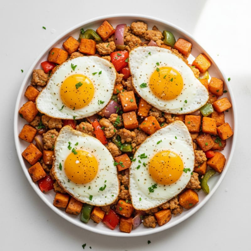 Sheet Pan Sausage and Egg Hash