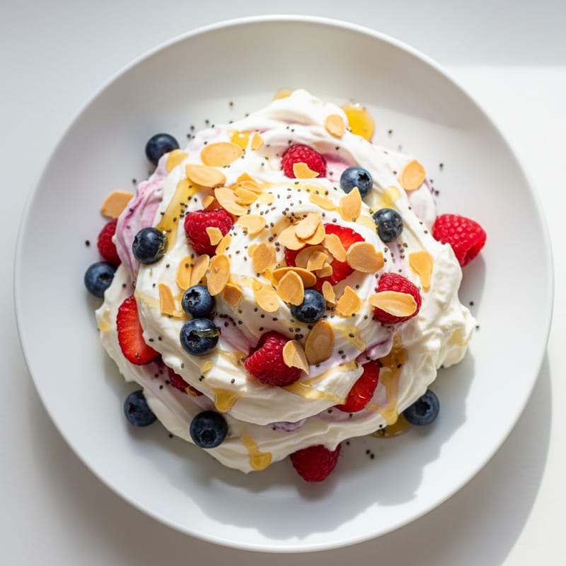 Creamy Greek Yogurt Protein Mousse with Mixed Berries
