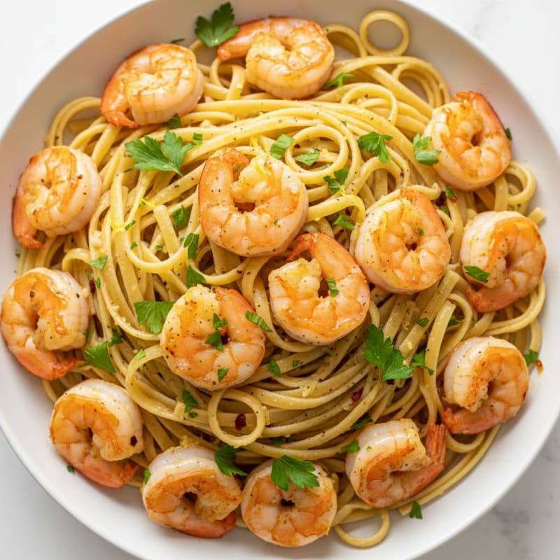 Garlic Butter Shrimp Scampi with Linguine
