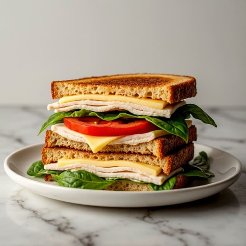 Lean Turkey and Veggie Triple-Decker Whole Grain Grilled Cheese