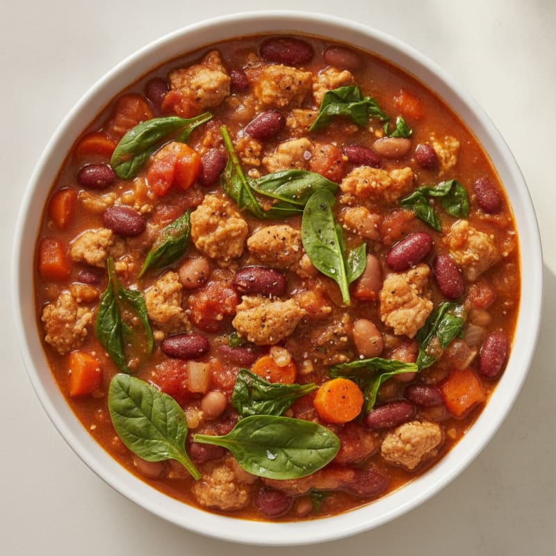 Turkey & Bean Chili with Spinach