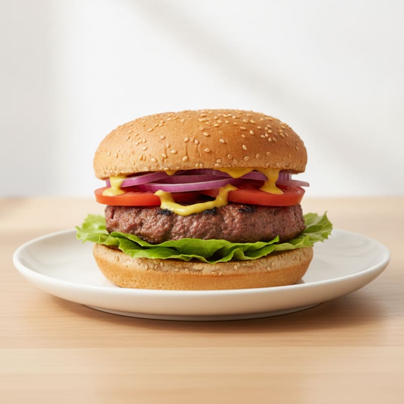 Classic Beef Burger with Toasted Bun