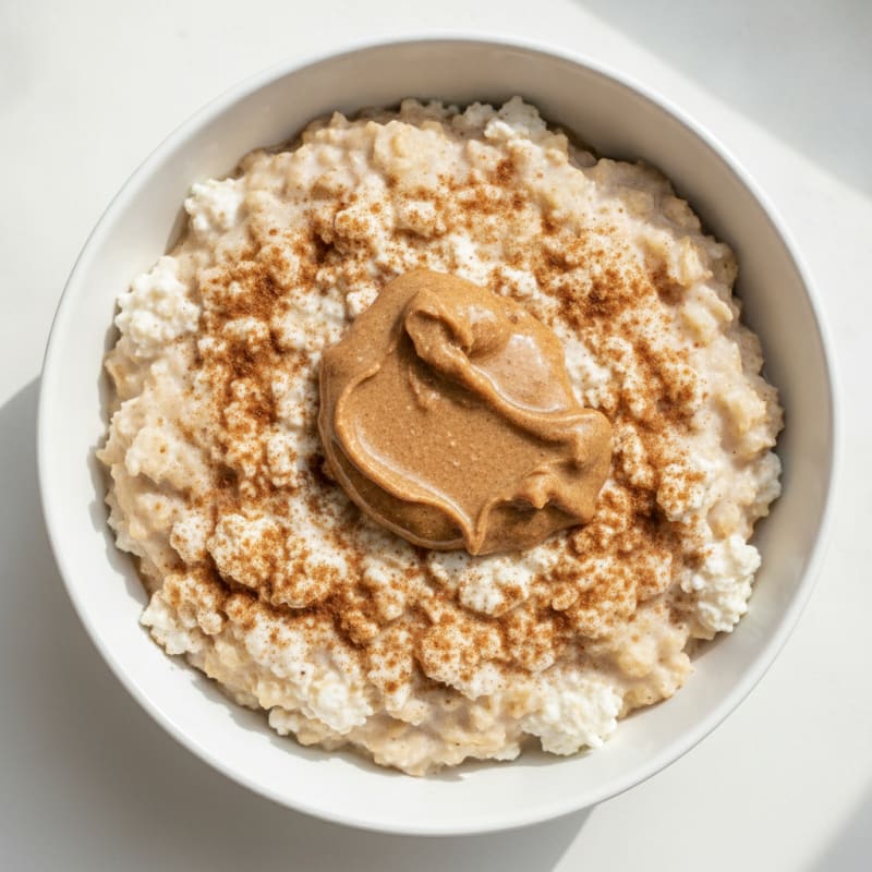 Creamy Protein Oatmeal with Whey and Cottage Cheese