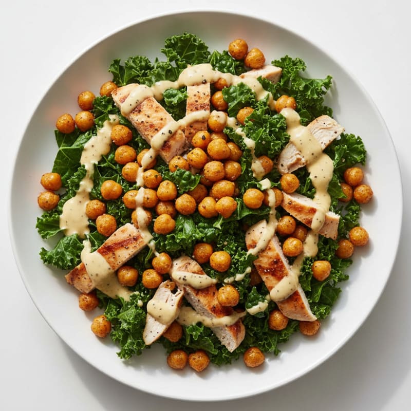 Zesty Kale Salad with Crunchy Chickpeas