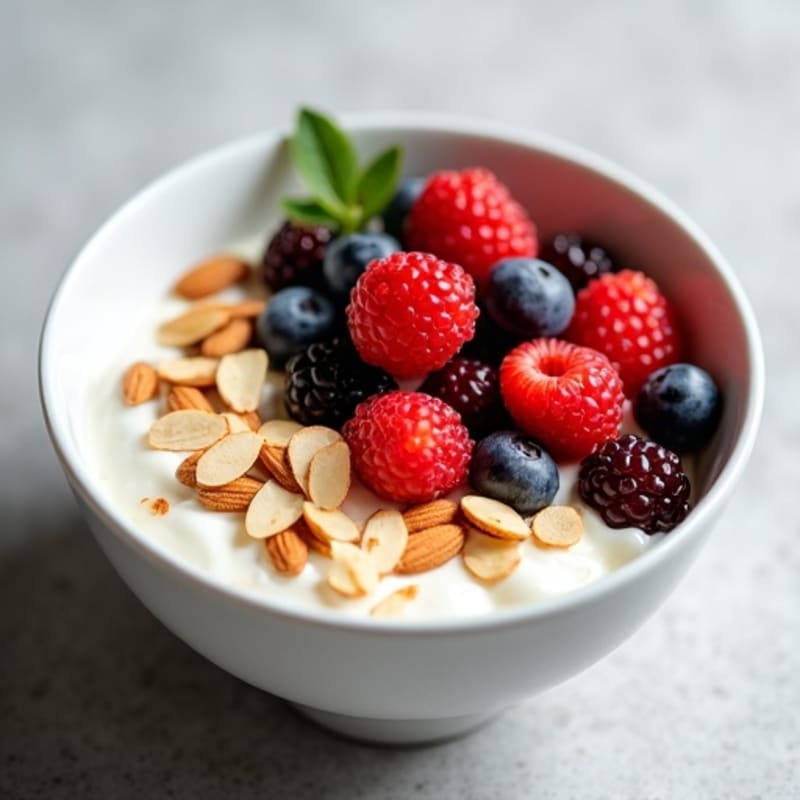 Creamy Greek Yogurt Bowl with Mixed Berries and Toasted Almonds