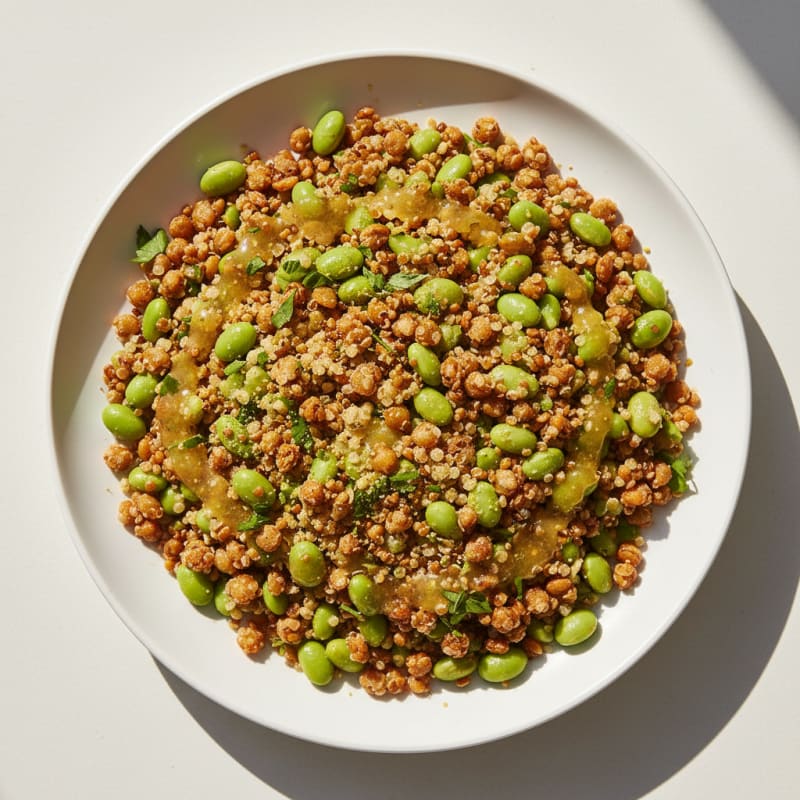 Crispy Lentil and Quinoa Power Salad with Edamame