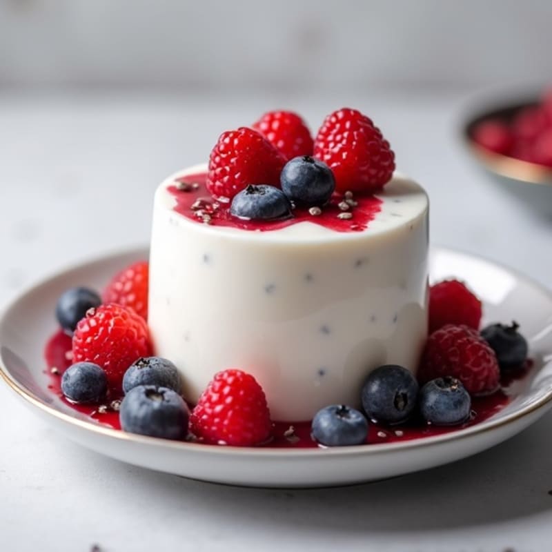 Silky Greek Yogurt Protein Pudding with Mixed Berries