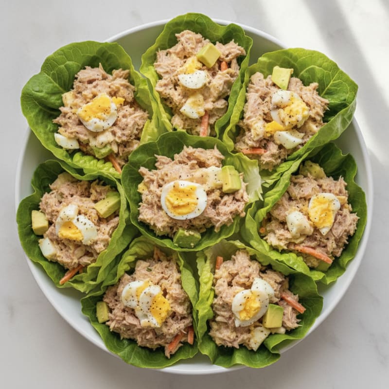 Tuna and Egg Lettuce Wraps