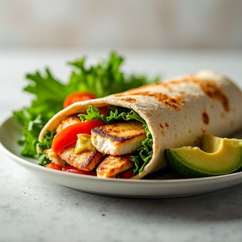 Crispy Grilled Chicken Wrap with Fresh Greens
