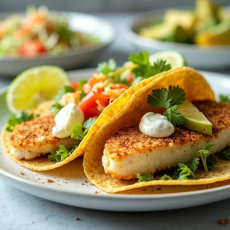 Healthy Crispy Fish Tacos with Zesty Cabbage Slaw