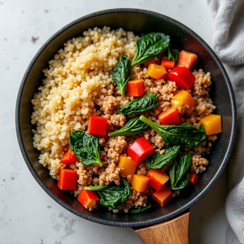 Savory Ground Turkey and Roasted Bell Pepper Skillet
